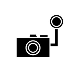 Wall Mural - Camera icon vector. Photo illustration sign. Photo studio symbol or logo.