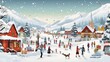 Winter Festival in a Snowy Village