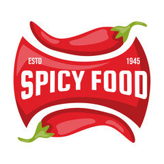 Wall Mural - red chili logo vector, cafe and restaurant logo in white background