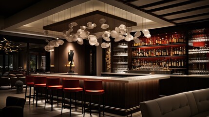 Wall Mural - alcohol bar wine drink chic wine lounge illustration night restaurant, stylish party, trendy contemporary alcohol bar wine drink chic wine lounge