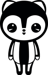 Canvas Print - A delightful black and white raccoon beauty mascot, enchanting with its captivating allure, on a transparent background. Generative AI