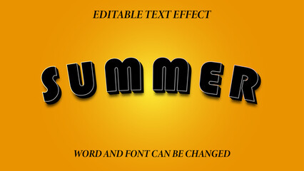 Wall Mural - summer editable text effect. text effect vector illustration