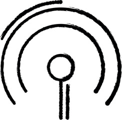Signal, networking vector icon in grunge style