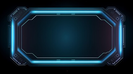 futuristic hud frames with digital screen hologram panel, sci-fi vector technology border