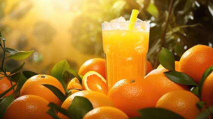 Canvas Print - fresh beverage juice drink citrus illustration healthy drop, sweet juicy, vitamin food fresh beverage juice drink citrus