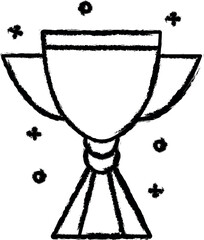 Poster - Award, cup, winner vector icon in grunge style