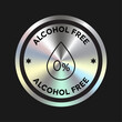 Alcohol Free cosmetic packaging icon, stamp, badge, round, seal vector