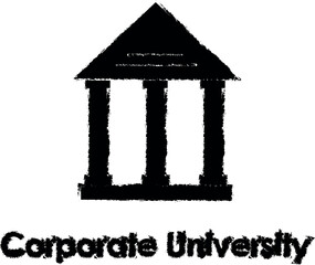 bank, building, corporate university vector icon in grunge style