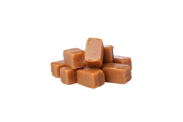 Sticker - PNG,Cubes of salted caramel , isolated on white background