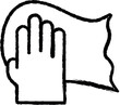 Arm handkerchief carwash vector icon in grunge style