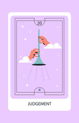 Wall Mural - tarot card major gudgement. hand drawn vector illustration.