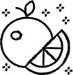Orange lobule citrus vector icon in grunge style
