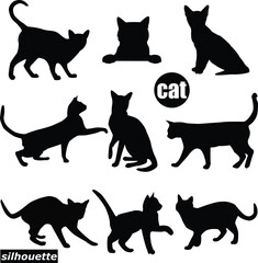 Naklejka na meble cat Vector silhouette , animal, silhouette, black, vector, 