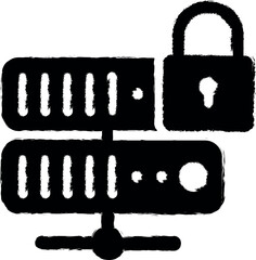 Wall Mural - Internet lock, internet protection, internet safety, network, server security vector icon in grunge style