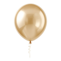 beige gold balloons isolated on transparent background cutout