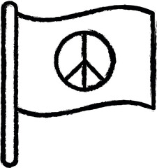 Wall Mural - Flag peace symbol vector icon in grunge style