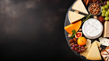 Cheese Platter With Craft Cheese Assortment On Slate