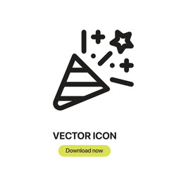 Poster - Confetti icon vector. Linear-style sign for mobile concept and web design. Confetti symbol illustration. Pixel vector graphics - Vector.	