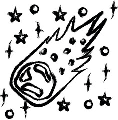 Wall Mural - comet vector icon in grunge style