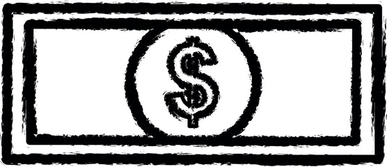 Wall Mural - bill of the dollar vector icon in grunge style