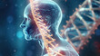 © Art AI Gallery - Illustration of Human DNA Model, Science and Technology Concept