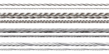 Cable - Wire - Cord - String - Rope - Seamless Pattern - Isolated Transparent PNG - Silver, Metal, Iron, Steel - Various Shapes And Models