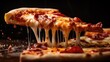 background tasty pizza food photo illustration delicious cheese, crust toppings, sauce slice background tasty pizza food photo