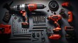 © kittikunfoto - flat lay of engineer mechanic power tools on the table