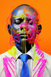 © ADDICTIVE STOCK - Colorful metaverse black businessman avatar on vibrant background