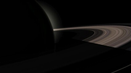 Wall Mural - saturn in 4k. flyby of the planet and the rings