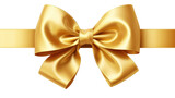 Fototapeta  - golden silk ribbon bow isolated on white or transparent png