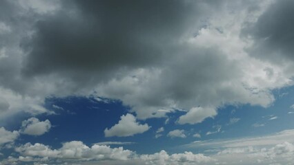 Wall Mural - movement of beautiful clouds in the blue sky, time lapse video. nice nature background for your proj