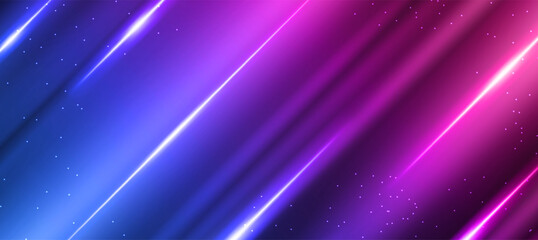 Wall Mural - futuristic technology background with motion neon light effect. high speed light trails. speedy lase