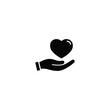 Heart in Hand icon vector for web site Computer and mobile app