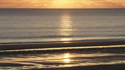 Wall Mural - beautiful evening sunset in the atlantic ocean at portugal coast.