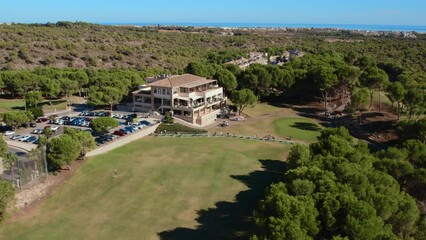 Wall Mural - Aerial drone point of view Las Ramblas golf course. Spain