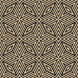 Vector geometric line seamless pattern. Abstract linear background in retro vintage style. Black and beige color ornament. Texture with stripes, diagonal lines, rhombuses, repeat tiles. Geo design