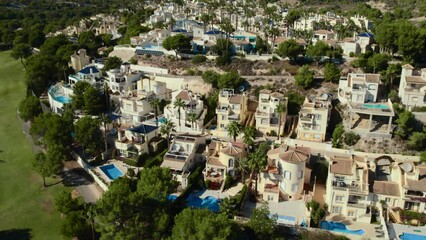 Poster - Aerial drone point of view Las Ramblas golf course. Spain