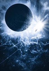 Wall Mural - nebula in outer space, planets and galaxy