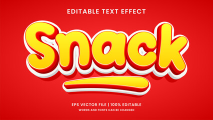 Wall Mural - Snack 3d editable text effect