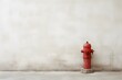 Vibrant Red Fire Hydrant Standing Out Against Clean White Wall in Urban Setting Generative AI