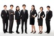 © Sheela - Diverse Asian Business Group Standing in Line with Confidence and Professionalism for Corporate Success Generative AI