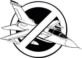 Wall Mural - outline of jet fighter vector illustration design