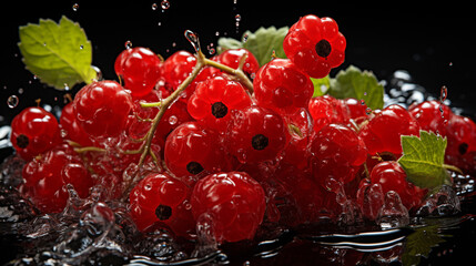 Poster - red currants in water