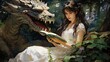 © Artistic Playground - a girl reading around a dragon