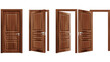 set of doors.Realistic Modern Wood Door Vector.Vector Realistic Different Opened.Door Vector Images