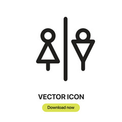 Fototapete - Restroom icon vector. Linear-style sign for mobile concept and web design. Restroom symbol illustration. Pixel vector graphics - Vector.	