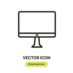 Fototapete - Computer icon vector. Linear-style sign for mobile concept and web design. Computer symbol illustration. Pixel vector graphics - Vector.	