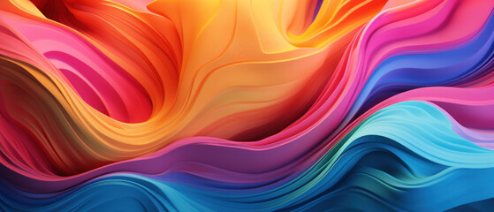 Wall Mural - Vibrant abstract with colorful wavy lines.