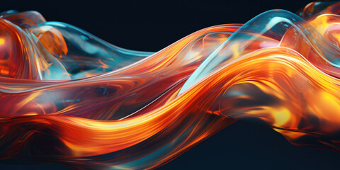 Wall Mural - Dynamic abstract composition with colorful swirls and patterns.